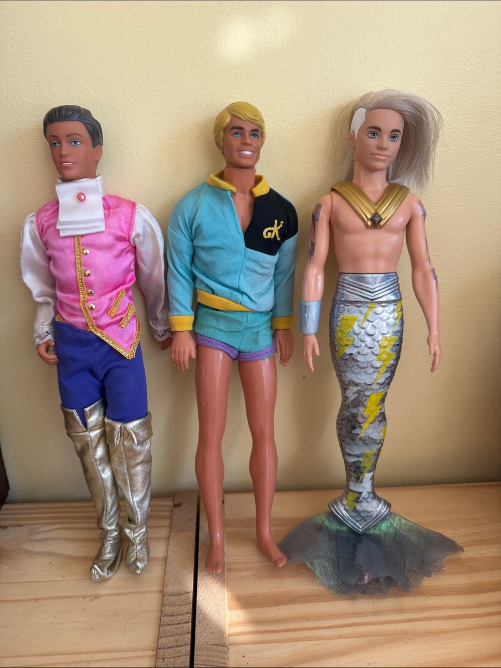 Barbie vintage Ken, merman Ken, and Sindy’s Prince Paul